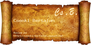 Csenki Bertalan névjegykártya