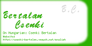 bertalan csenki business card